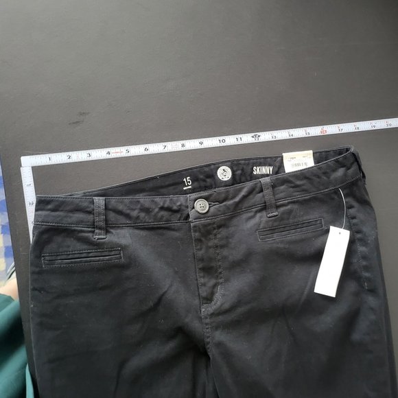 NWT So Juniors Black Skinny Stretch 31" Inseam Uniform Pants Size 15 Neutral… - Picture 6 of 13